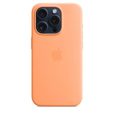 Cover Iphone 15 Pro Max Silicone Case With Magsafe Apple - Orange Sorbet