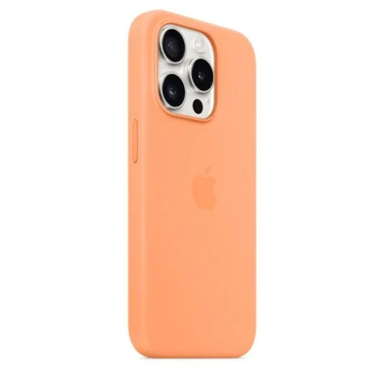Cover Iphone 15 Pro Max Silicone Case With Magsafe Apple - Orange Sorbet
