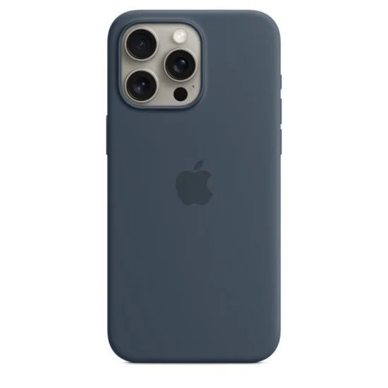 Cover Iphone 15 Pro Silicone With Magsafe Apple - Storm Blue