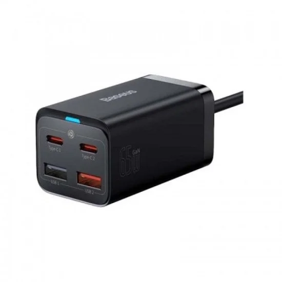 Baseus GaN3 Pro Desktop Power Strip AC+2U+2C 65W UK 1m - Black