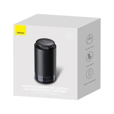 Baseus Lingering Garden Tap-Control Car Aromatherapy Diffuser (Cupholder Version) (Peach flavor) - Black