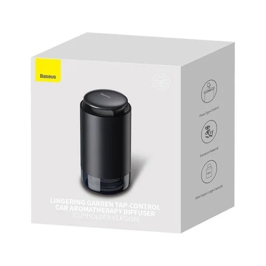 Baseus Lingering Garden Tap-Control Car Aromatherapy Diffuser (Cupholder Version) (Peach flavor) - Black