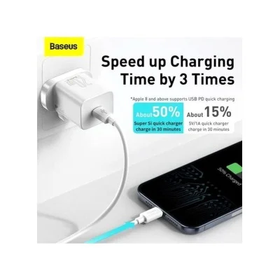 Baseus Super Si Quick Charger 1C 20W Uk - White
