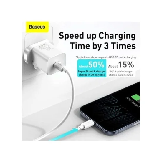 Baseus Super Si Quick Charger 1C 20W Uk - White