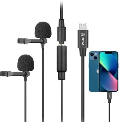 BOYA Dual Digital lavalier for iOS/Mac/Windows - Black