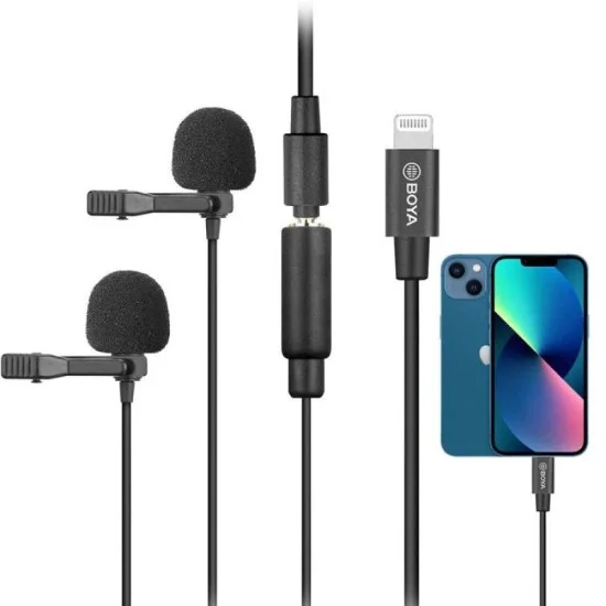 BOYA Dual Digital lavalier for iOS/Mac/Windows - Black