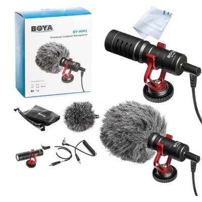 BOYA Super-Cardioid Condenser Microphone Pro/Monitoring Supported - Black