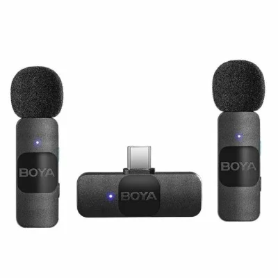 BOYA Smallest 2.4Ghz Wireless Micorphone for Type-C device (2TX+1RX) - Black