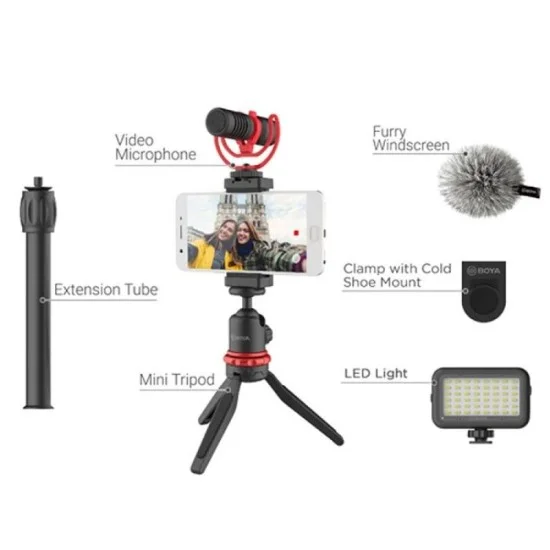 BOYA Vlogger Kit Plus (BY-T1/BY-C12/BY-MM1+) - Black