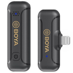 BOYA Smallest 2.4Ghz Wireless Micorphone For Lightning Connector (1Tx+1Rx) - Black