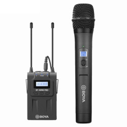 BOYA UHF Wireless Mic with 1Receiver and 1Handheld Microphone - Black
