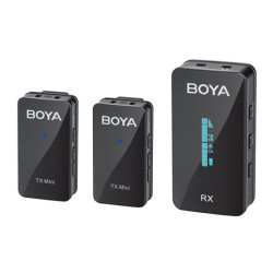 BOYA 2.4GHz Smallest Wireless Microphone (2transmitters+1receiver) - Black
