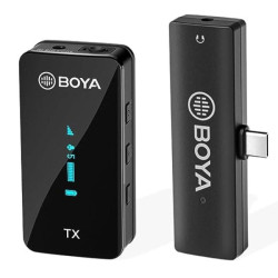 (Boya 2.4Ghz Wireless Microphone For Mobile Device, Pc, Tablet Etc  (1Transmitter+1Receiver With Type-C  Jack
