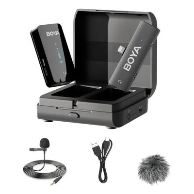 BOYA 2.4GHz Wireless Microphone For Mobile Device Like Smartphone, Pc, Tablet Etc (1Transmitter+1Receiver With Lightning Jack)