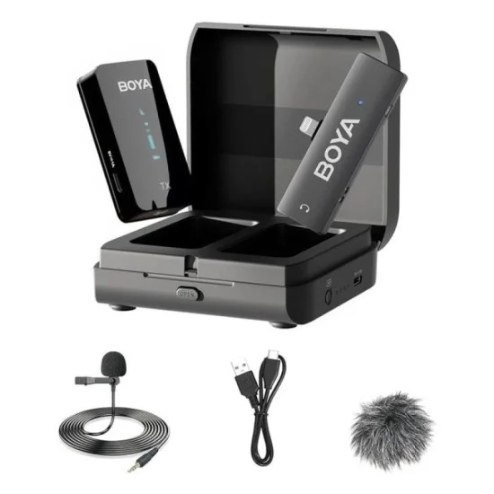 BOYA 2.4GHz Wireless Microphone For Mobile Device Like Smartphone, Pc, Tablet Etc (1Transmitter+1Receiver With Lightning Jack)