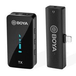 BOYA 2.4GHz Wireless Microphone For Mobile Device Like Smartphone, Pc, Tablet Etc (1Transmitter+1Receiver With Lightning Jack)