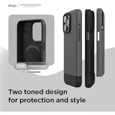 Cover Iphone 15 Pro Magsafe Elago - Dark Gray / Black