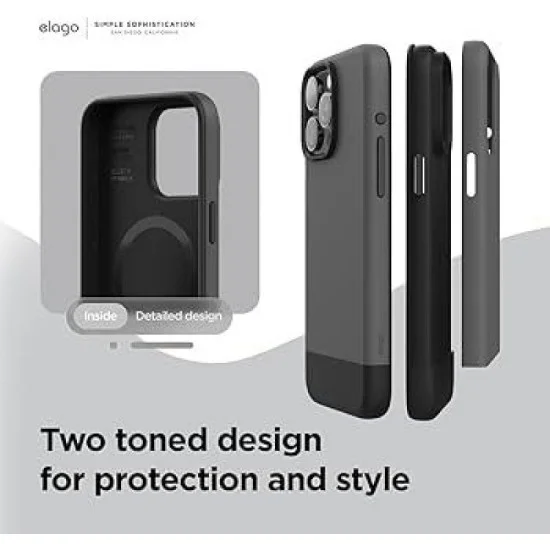 Cover Iphone 15 Pro Magsafe Elago - Dark Gray / Black