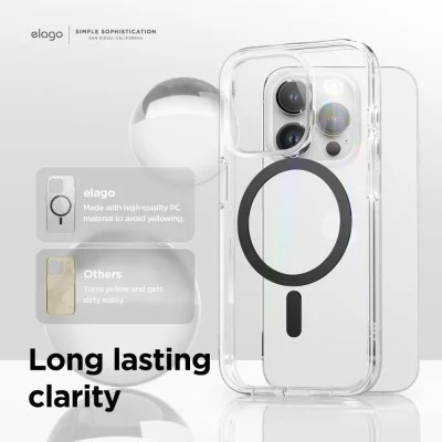 Cover Iphone 15 Pro Max Magnetic Hybrid Elago &ndash; Clear & Black