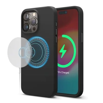 Cover Iphone 15 Pro Max Magnetic Hybrid Silicone Elago &ndash; Black