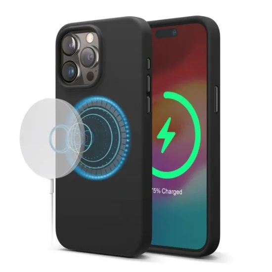 Cover Iphone 15 Pro Max Magnetic Hybrid Silicone Elago &ndash; Black