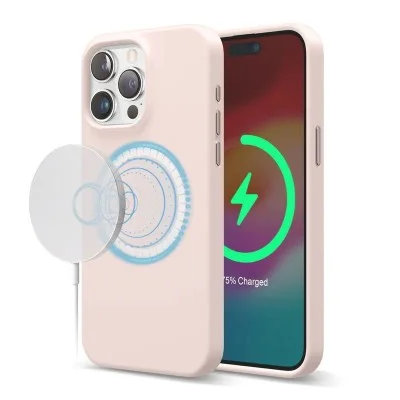 Cover Iphone 15 Pro Magsafe Silicone Elago &ndash; Lovely Pink