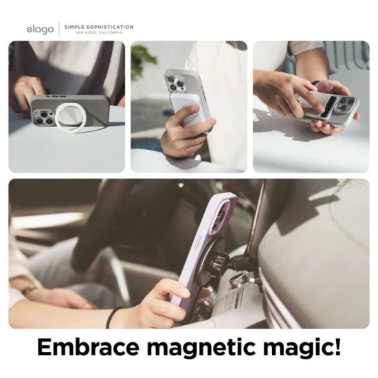 Elago iPhone 15 Pro Magnetic Silicone Case - Bige