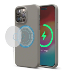 Elago iPhone 15 Pro Magnetic Silicone Case - Medium Gray