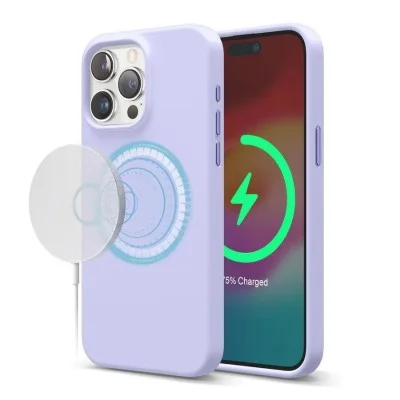 Cover Iphone 15 Pro Magsafe Silicone Elago &ndash; Purple