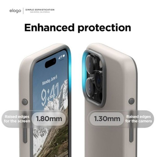 Elago iPhone 15 Pro Magsafe Glide Case - Stone - Medium Gray