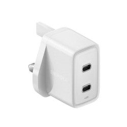 Energea Ampcharge Dual Port Usb-C Gan 40W Wall Charger - White