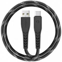 ENERGEA NYLOFLEX USB2.0 USB-A TO USB-C 5A UNIVERSAL CABLE 1.5M BLACK