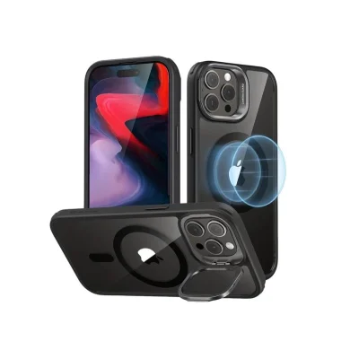 Cover Iphone 15 Pro Max Cloud Soft Case With Stash Stand Esr - Clear Black