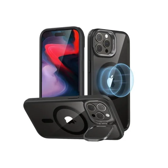 Cover Iphone 15 Pro Max Cloud Soft Case With Stash Stand Esr - Clear Black