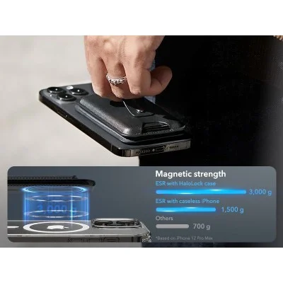 ESR HaloLock Geo Wallet Grip Stand - Midnight Black