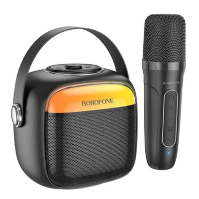 Borofone Portable Bluetooth Speaker Bp15 Dazzling Mini Karaoke With Microphone - Black