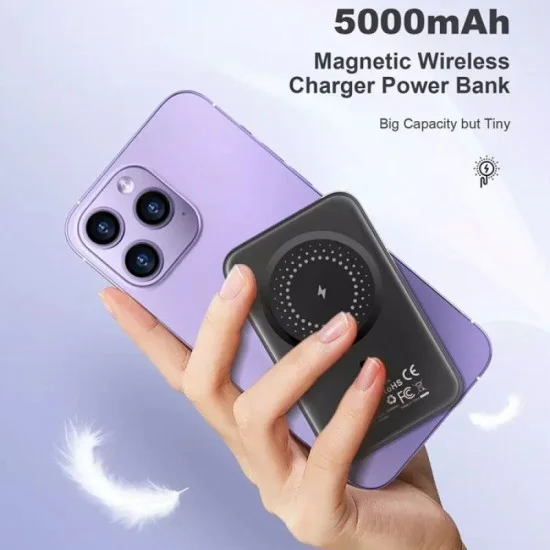 Choetech 5,000mAh 20W MagSafe PD LED Indicator Powerbank - Silver