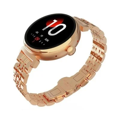 Hi Future Future Aura - Ladies Amoled Wireless Calling Bluetooth Smartwatch - Golden Pink