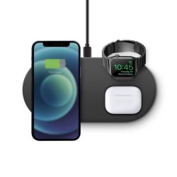 Uniq Aereo Mag 3 In 1 Magnetic Fast Wireless Charger (UK) - Charcoal Grey