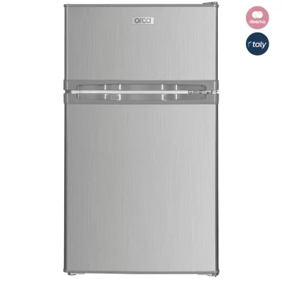 Orca Top Mount Double Door 85 Liters Refrigerator - Silver | 85L Double-Doo