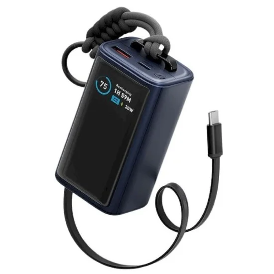 Energea Compac Arc 45, 10000Mah Powerbank With Built In 70Cm Usb-C Cable Pd45W