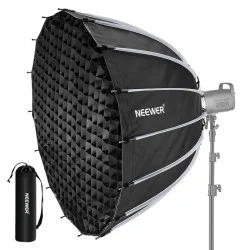 neewer 120cm deep parabolic quick release softbox with honeycomb grid _ black