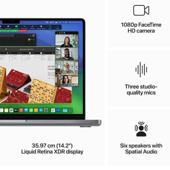 Apple MacBook Pro 14.2" M3 Chip 8-Core CPU 10-Core GPU 8GB RAM 512GB SSD (English/Arabic Keyboard) - Silver