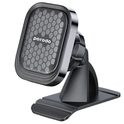 Porodo Magnetic Dash Mount Cell Phone Holder 360 Degree Rotation - Black