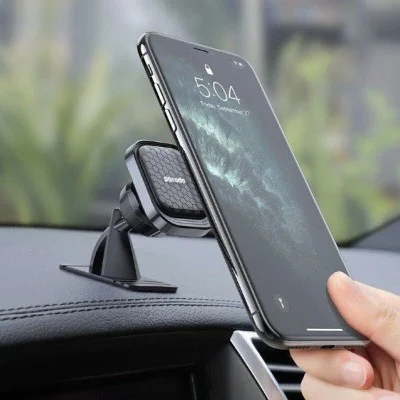 Porodo Magnetic Dash Mount Cell Phone Holder 360 Degree Rotation - Black