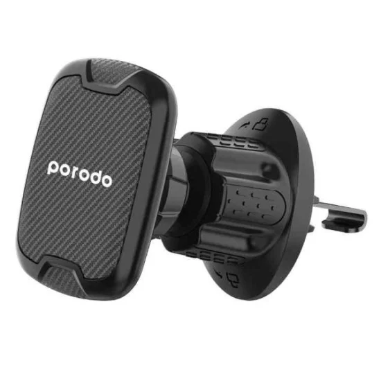 Porodo Magnetic Air Vent Car Mount With Adjustable Hook - Black