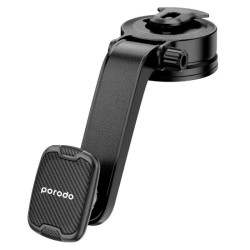 Porodo Suction Cup Car Mount Magnetic Windshield / Dashboard - Black