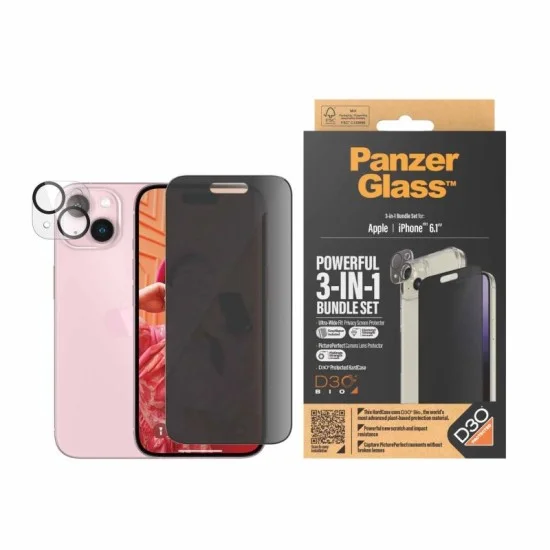 Protection Pack Iphone 15 3-In-1 Panzerglass - Privacy