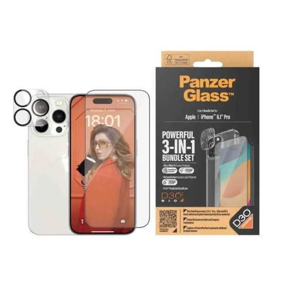 Protection Pack Iphone 15 Pro 3-In-1 Panzerglass| Clear