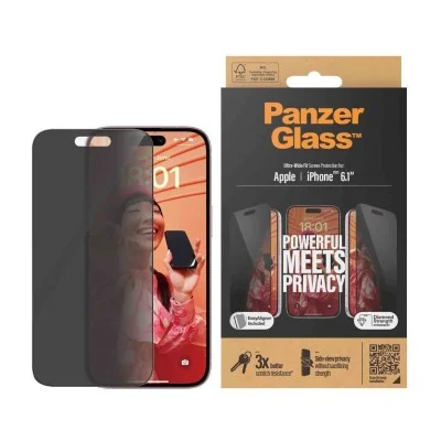 PanzerGlass&trade; Privacy Screen Protector iPhone 15 | Ultra-Wide Fit - Privacy